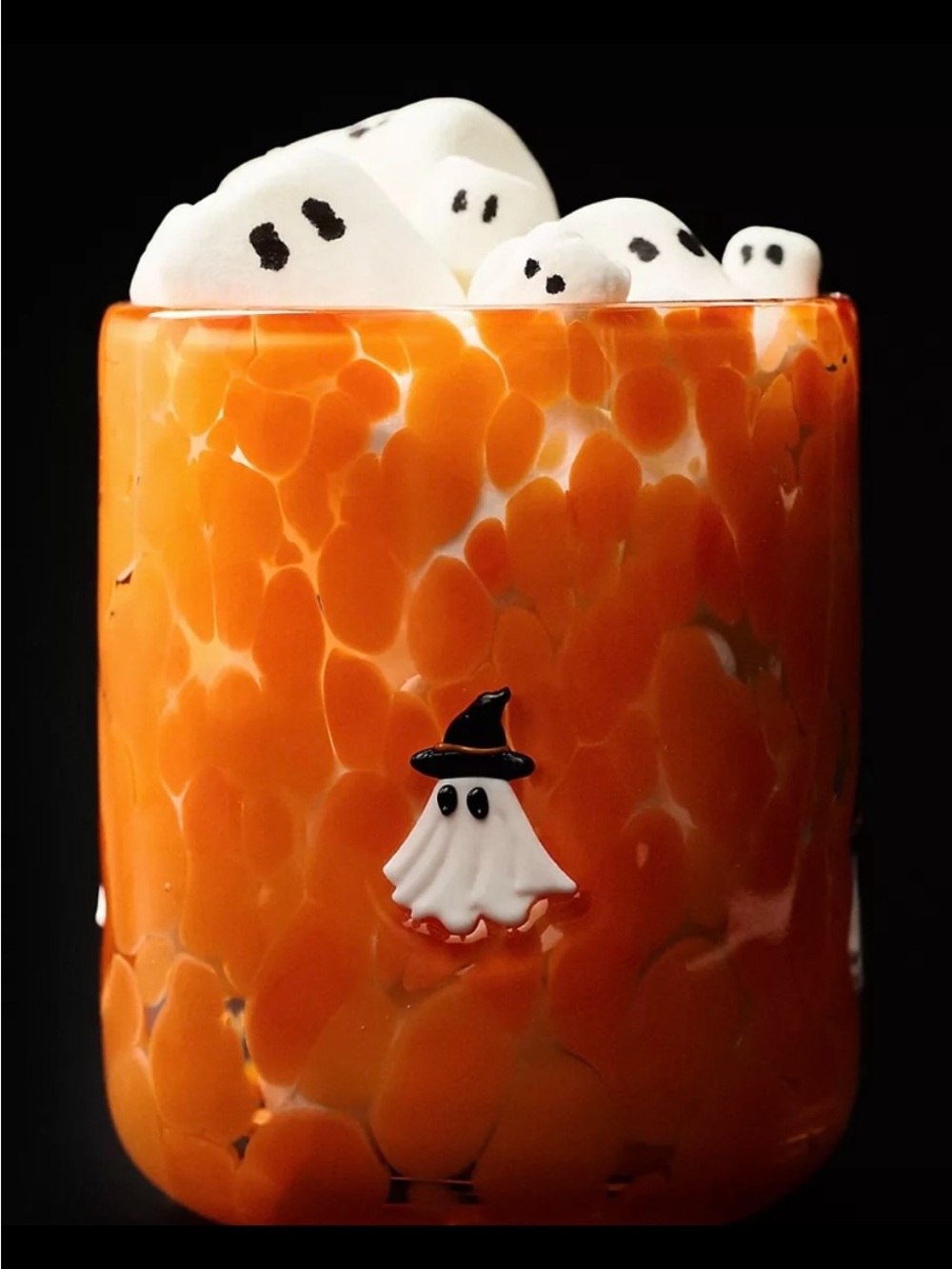 Anthropologie Halloween Orange & White Ghost Icon Tumbler